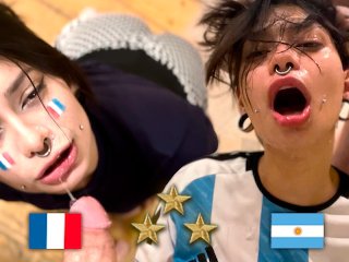 Argentina's World Cup Triumph: Hot Fan Action with French Beauty - Meg Vicious